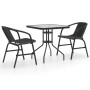 Juego de comedor de jardín de 3 piezas negro de , Conjuntos de jardín - Ref: Foro24-3080089, Precio: 153,07 €, Descuento: %