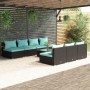 Set aus 8-teiligen Gartensofas und Kissen Kunstrattan schwarz von , Gartensets - Ref: Foro24-3101465, Preis: 897,15 €, Rabatt: %