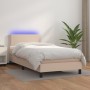 Box spring bed LED mattress cappuccino synthetic leather 90x190 cm by , Beds and slatted bases - Ref: Foro24-3134140, Price: ...