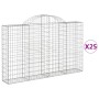 Gabion baskets 25 units, arched shape, iron, 200x30x120/140cm. by , Pots and planters - Ref: Foro24-3146147, Price: 2,00 €, D...