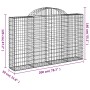 Gabion baskets 25 units, arched shape, iron, 200x30x120/140cm. by , Pots and planters - Ref: Foro24-3146147, Price: 2,00 €, D...