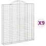 Gabion baskets 9 units arch shape iron 200x30x220/240 cm by , Pots and planters - Ref: Foro24-3146243, Price: 1,00 €, Discoun...