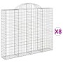 Wire mesh baskets 8 units, arched shape, iron, 200x30x160/180 cm by , Pots and planters - Ref: Foro24-3146179, Price: 787,11 ...