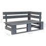 4-piece pallet furniture set with pine wood cushions in gray impregnated wood. by , Garden sets - Ref: Foro24-3066709, Price:...