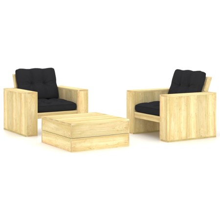 Garden furniture set with 3-piece pine wood impregnated cushions. by , Garden sets - Ref: Foro24-3065811, Price: 402,99 €, Di...