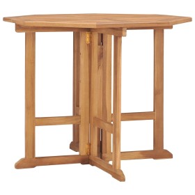 Folding teak wood dining table for garden 90x90x75 cm by , Garden tables - Ref: Foro24-315447, Price: 154,99 €, Discount: %