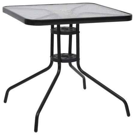 Mesa de jardín de acero negro 70x70x70 cm de , Mesas de jardín - Ref: Foro24-312497, Precio: 59,30 €, Descuento: %