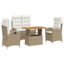 Garden dining set with cushions 4 pieces beige synthetic rattan by , Garden sets - Ref: Foro24-3277479, Price: 538,20 €, Disc...