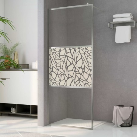 Barrierefreie Duschabtrennung aus ESG-Glas, Steindesign, 100 x 195 cm von vidaXL, Duschwände und Duschwände - Ref: Foro24-146...