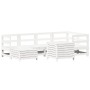 Gartensofa-Set 7-teilig aus massivem weißem Kiefernholz von , Gartensets - Ref: Foro24-3250965, Preis: 550,73 €, Rabatt: %