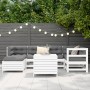 Gartensofa-Set 7-teilig aus massivem weißem Kiefernholz von , Gartensets - Ref: Foro24-3250965, Preis: 550,73 €, Rabatt: %