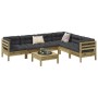 7-piece garden sofa set with impregnated pine wood cushions by , Garden sets - Ref: Foro24-3299473, Price: 618,88 €, Discount: %