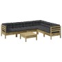 7-piece garden sofa set with impregnated pine wood cushions by , Garden sets - Ref: Foro24-3299473, Price: 618,88 €, Discount: %