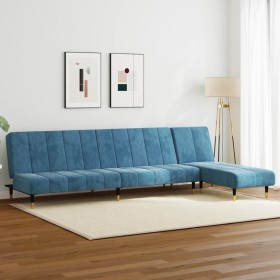 2-teilige Sofagarnitur aus blauem Samt von , Sofas - Ref: Foro24-3216294, Preis: 374,99 €, Rabatt: %