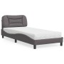 Cama con colchón cuero sintético gris 80x200 cm de , Camas y somieres - Ref: Foro24-3208685, Precio: 276,99 €, Descuento: %