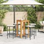 Gartentisch und Hocker 5 Stück Akazienholz PE Rattan schwarz von , Gartensets - Ref: Foro24-3295270, Preis: 231,28 €, Rabatt: %