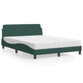 Bett mit dunkelgrüner Samtmatratze 140x190 cm von , Betten und Lattenroste - Ref: Foro24-3208394, Preis: 340,81 €, Rabatt: %