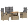 Set de comedor jardín con cojines 4 pzas ratán sintético beige de , Conjuntos de jardín - Ref: Foro24-3277491, Precio: 538,81...