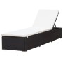 Lounger with brown synthetic rattan cushion by , Loungers - Ref: Foro24-317105, Price: 143,16 €, Discount: %