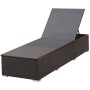 Lounger with brown synthetic rattan cushion by , Loungers - Ref: Foro24-317105, Price: 143,16 €, Discount: %