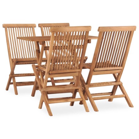 Folding garden dining set 5 pieces solid teak wood by , Garden sets - Ref: Foro24-3059976, Price: 340,07 €, Discount: %