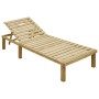 Lounger with impregnated pine gray check printed cushion by , Loungers - Ref: Foro24-3065833, Price: 122,19 €, Discount: %