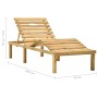 Garden lounger with impregnated pine wood table and cushion by , Loungers - Ref: Foro24-3065878, Price: 134,27 €, Discount: %