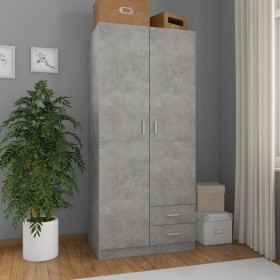 Armario de madera de ingeniería gris hormigón 80x52x180 cm de , Armarios roperos - Ref: Foro24-800643, Precio: 301,05 €, Desc...