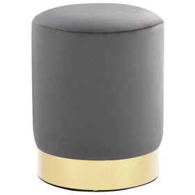 Taburete de terciopelo gris oscuro y dorado de , Taburetes y sillas plegables - Ref: Foro24-249835, Precio: 31,99 €, Descuent...