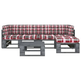 4-piece pallet furniture and gray impregnated pine wood cushions by , Garden sets - Ref: Foro24-3066781, Price: 290,99 €, Dis...