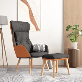 Relaxation armchair with dark gray fabric and synthetic leather stool by , Armchairs - Ref: Foro24-3097762, Price: 149,99 €, ...