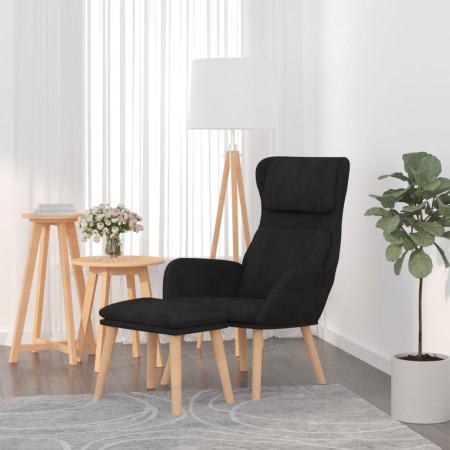 Relaxation armchair with black velvet stool by , Armchairs - Ref: Foro24-3097826, Price: 149,99 €, Discount: %