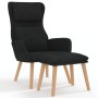 Sillón de relax con taburete terciopelo negro de , Sillones - Ref: Foro24-3097826, Precio: 150,61 €, Descuento: %