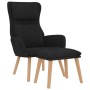 Sillón de relax con taburete terciopelo negro de , Sillones - Ref: Foro24-3097826, Precio: 150,61 €, Descuento: %