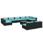 Set de muebles de jardín 10 pzas cojines ratán sintético negro de , Conjuntos de jardín - Ref: Foro24-3102033, Precio: 1,00 €...