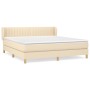 Cama box spring con colchón tela color crema 160x200 cm de , Camas y somieres - Ref: Foro24-3126978, Precio: 510,95 €, Descue...