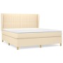 Box spring bed with cream fabric mattress 160x200 cm by , Beds and slatted bases - Ref: Foro24-3128698, Price: 612,55 €, Disc...