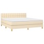 Cama box spring con colchón tela color crema 160x200 cm de , Camas y somieres - Ref: Foro24-3140950, Precio: 499,13 €, Descue...