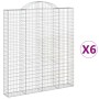 Gabion baskets 6 pcs arch shape iron 200x30x220/240 cm by , Pots and planters - Ref: Foro24-3146240, Price: 757,68 €, Discoun...