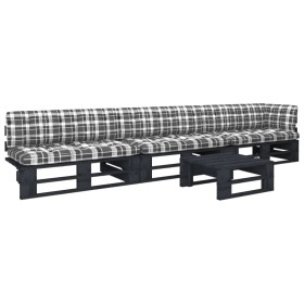 4-piece pallet furniture and black impregnated pine wood cushions by , Garden sets - Ref: Foro24-3066734, Price: 343,99 €, Di...