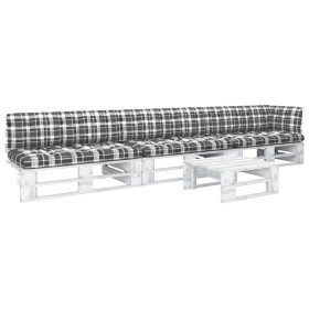 4-piece pallet furniture and white impregnated pine wood cushions by , Garden sets - Ref: Foro24-3066722, Price: 366,99 €, Di...