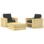 Garden furniture and cushions set 3 pieces impregnated pine wood by , Garden sets - Ref: Foro24-3065804, Price: 408,47 €, Dis...