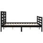 Estructura cama de matrimonio con cabecero madera maciza negro de vidaXL, Camas y somieres - Ref: Foro24-3194680, Precio: 159...