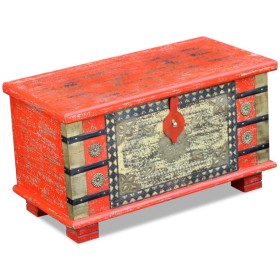 Red mango wood storage trunk 80x40x45 cm by , Storage trunks - Ref: Foro24-243331, Price: 284,79 €, Discount: %