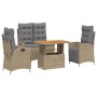 Garden dining set with cushions 4 pieces beige synthetic rattan by , Garden sets - Ref: Foro24-3277492, Price: 555,87 €, Disc...