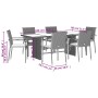 Garden dining set 7 pieces and gray synthetic rattan cushions by , Garden sets - Ref: Foro24-3213504, Price: 538,96 €, Discou...