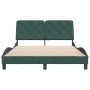 Estructura cama con cabecero terciopelo verde oscuro 140x190 cm de , Camas y somieres - Ref: Foro24-3207920, Precio: 218,89 €...