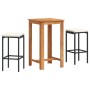 Garden table and stools 3 pcs acacia wood PE rattan black by , Garden sets - Ref: Foro24-3295267, Price: 177,52 €, Discount: %