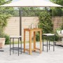 Garden table and stools 3 pcs acacia wood PE rattan black by , Garden sets - Ref: Foro24-3295267, Price: 177,52 €, Discount: %