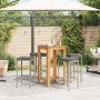 Gartentisch und Hocker 5 Stück Akazienholz PE Rattan grau von , Gartensets - Ref: Foro24-3295271, Preis: 234,12 €, Rabatt: %